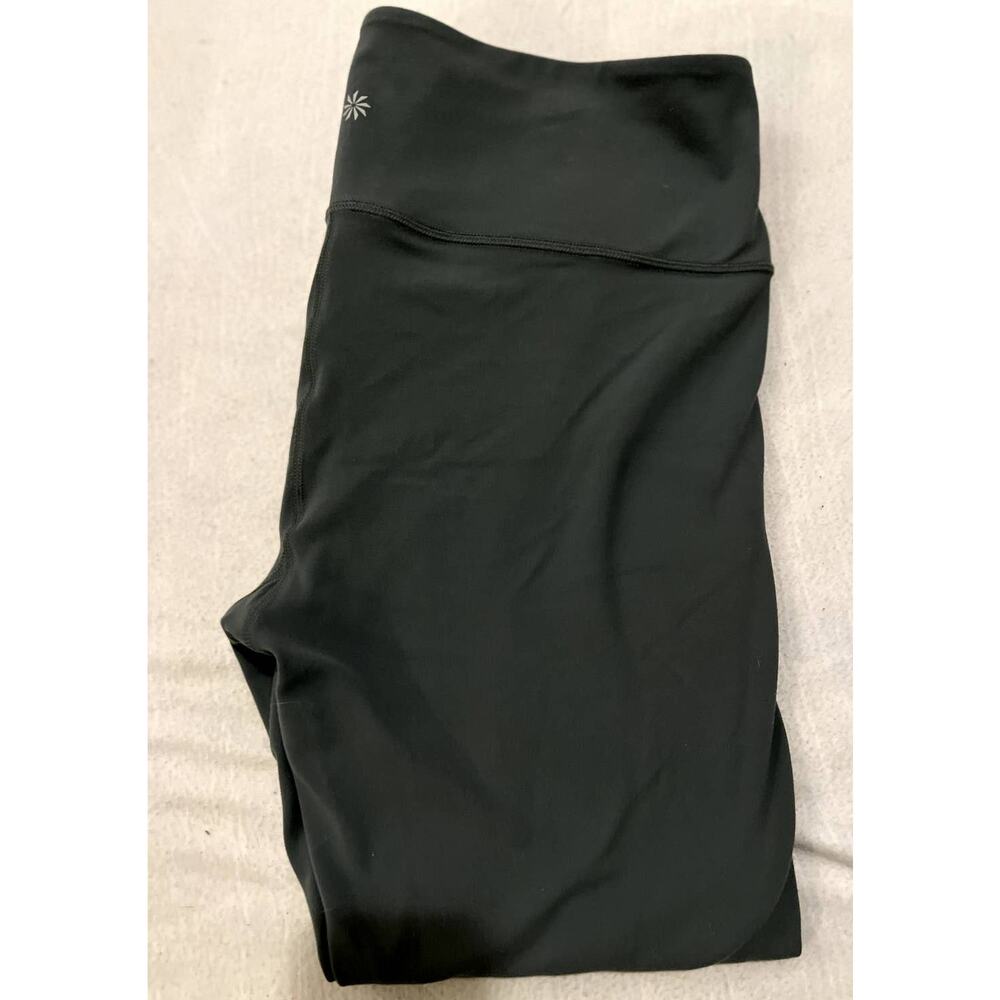 Athleta Womens Leggings-Large-Olive Green Capri Lace up Accent Calf Ankle